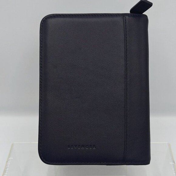 Levenger Navy Blue Leather Tech Organizer Case - Picture 2 of 7